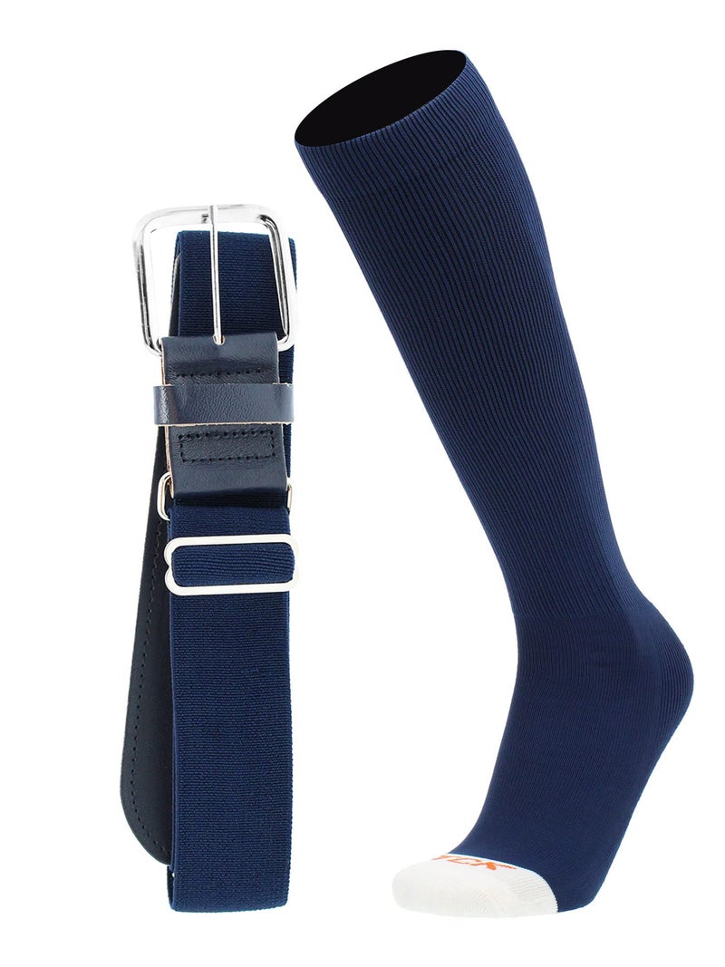 MadSportsStuff Pro Line Baseball Socks and Belt Combo (Navy, Small) - Image 1